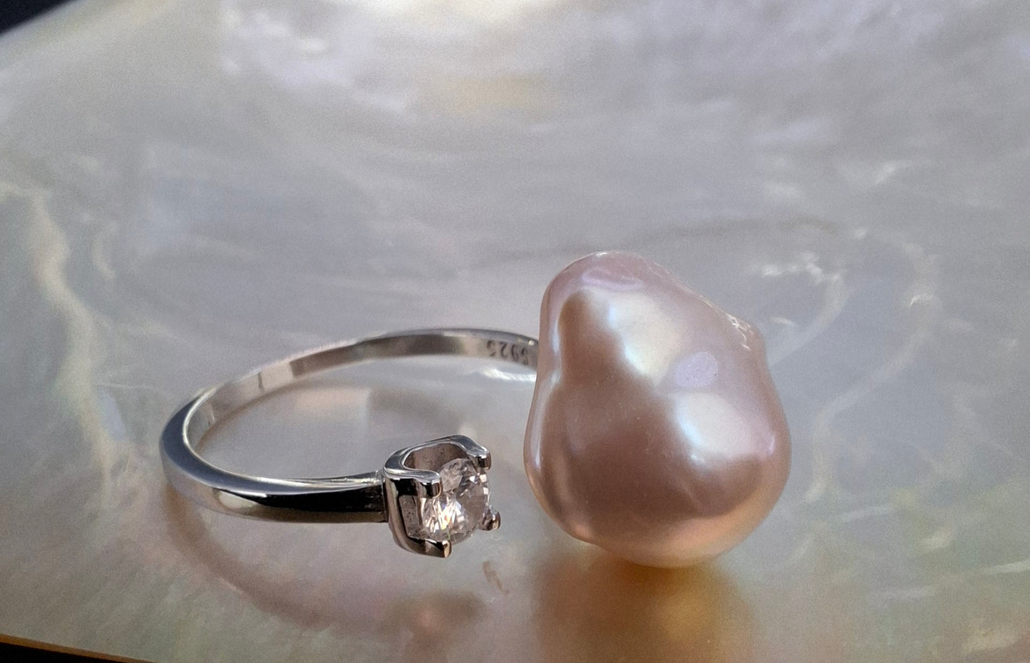 Freshwater baroque pearl ring ( 5 )