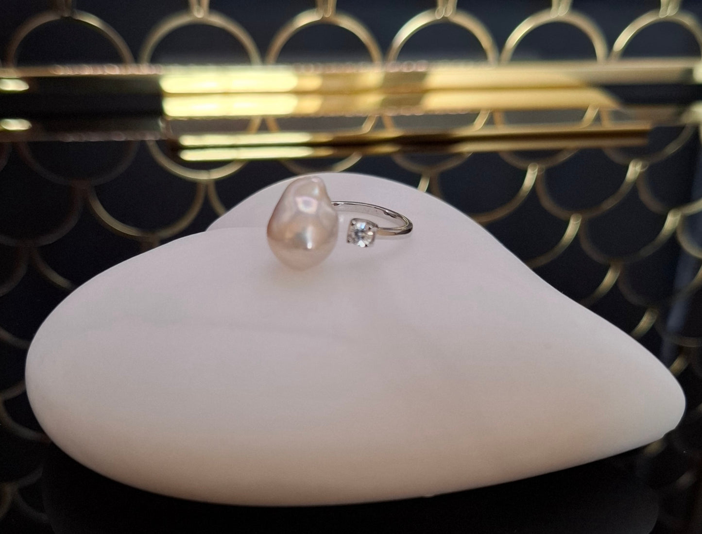 Freshwater baroque pearl ring ( 6 )