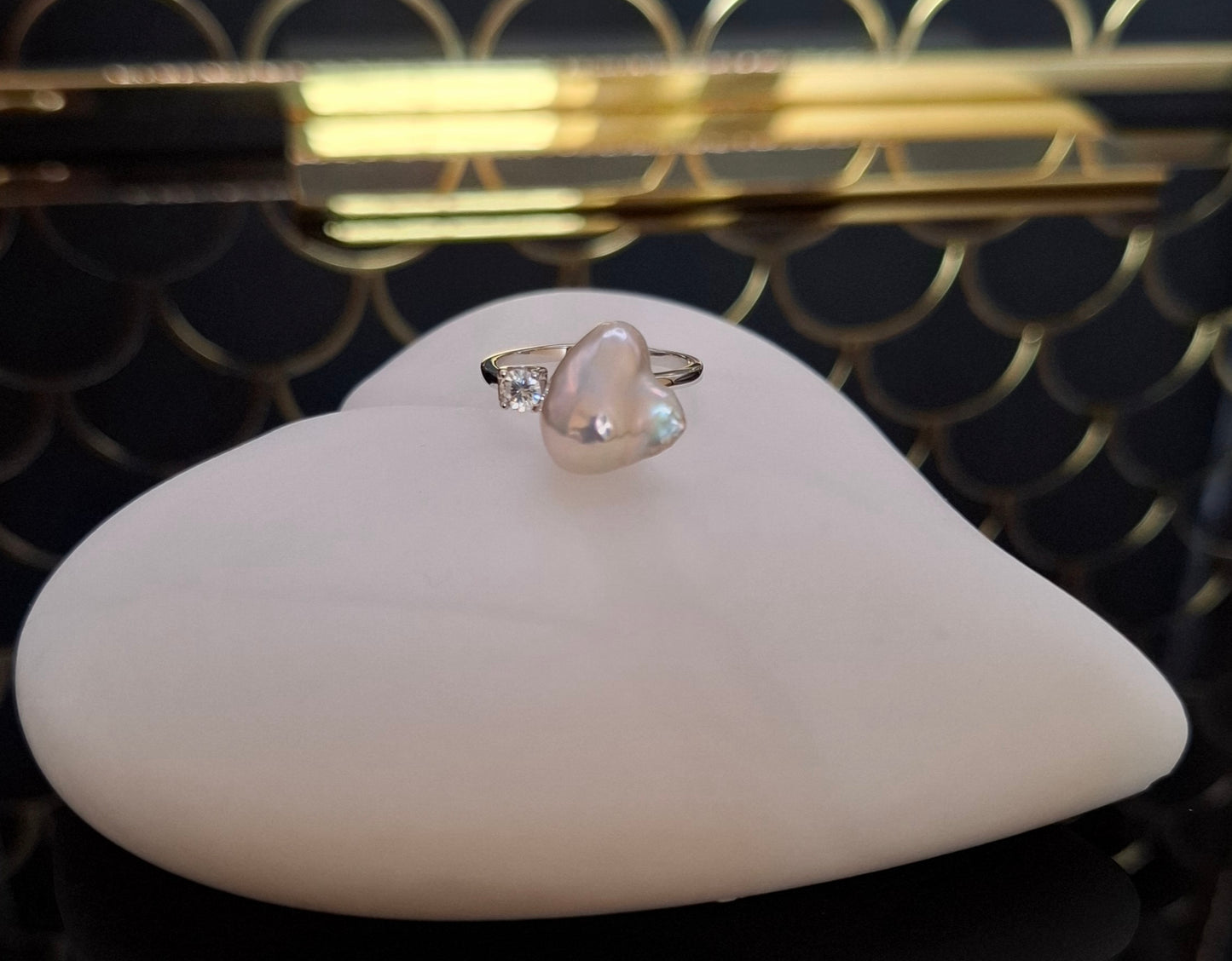 Freshwater baroque pearl ring ( 10 )