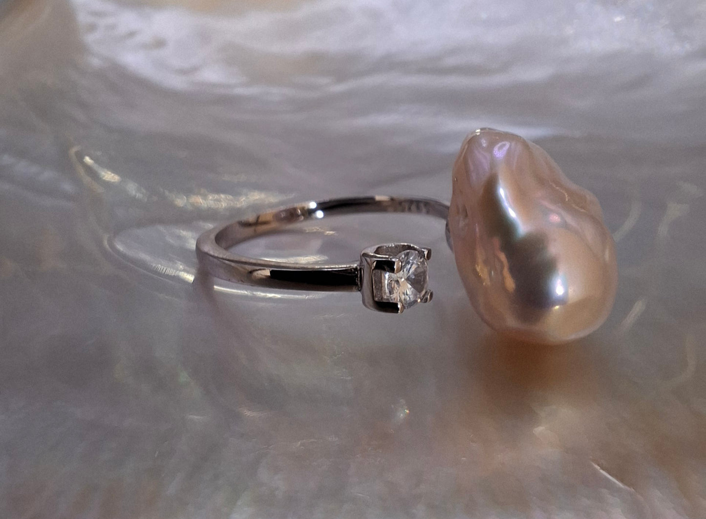 Freshwater baroque pearl ring ( 12 )