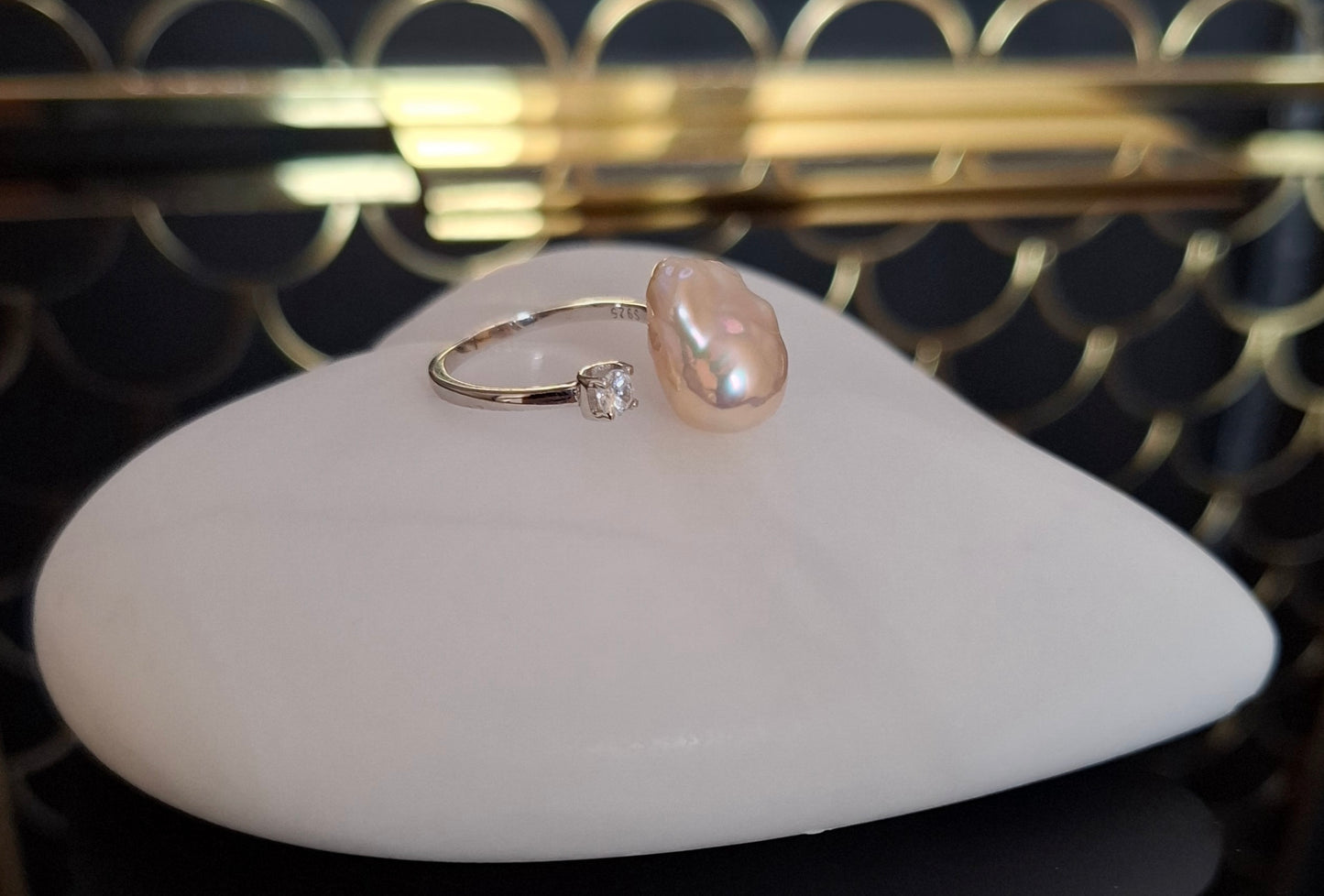 Freshwater baroque pearl ring ( 12 )