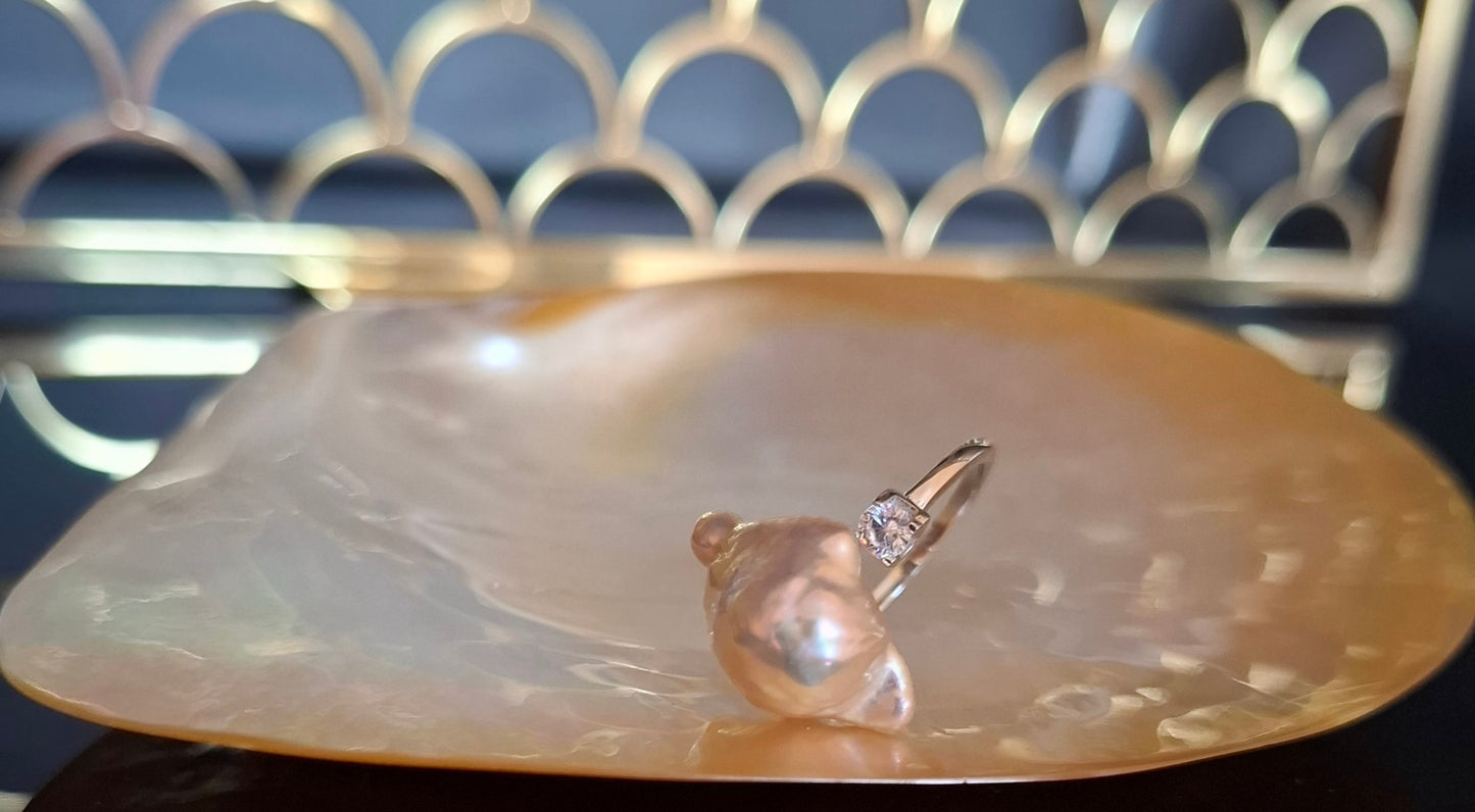 Freshwater baroque pearl ring (15 )