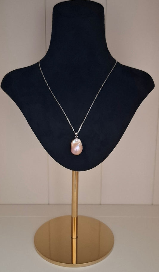 Purple baroque pearl pendant