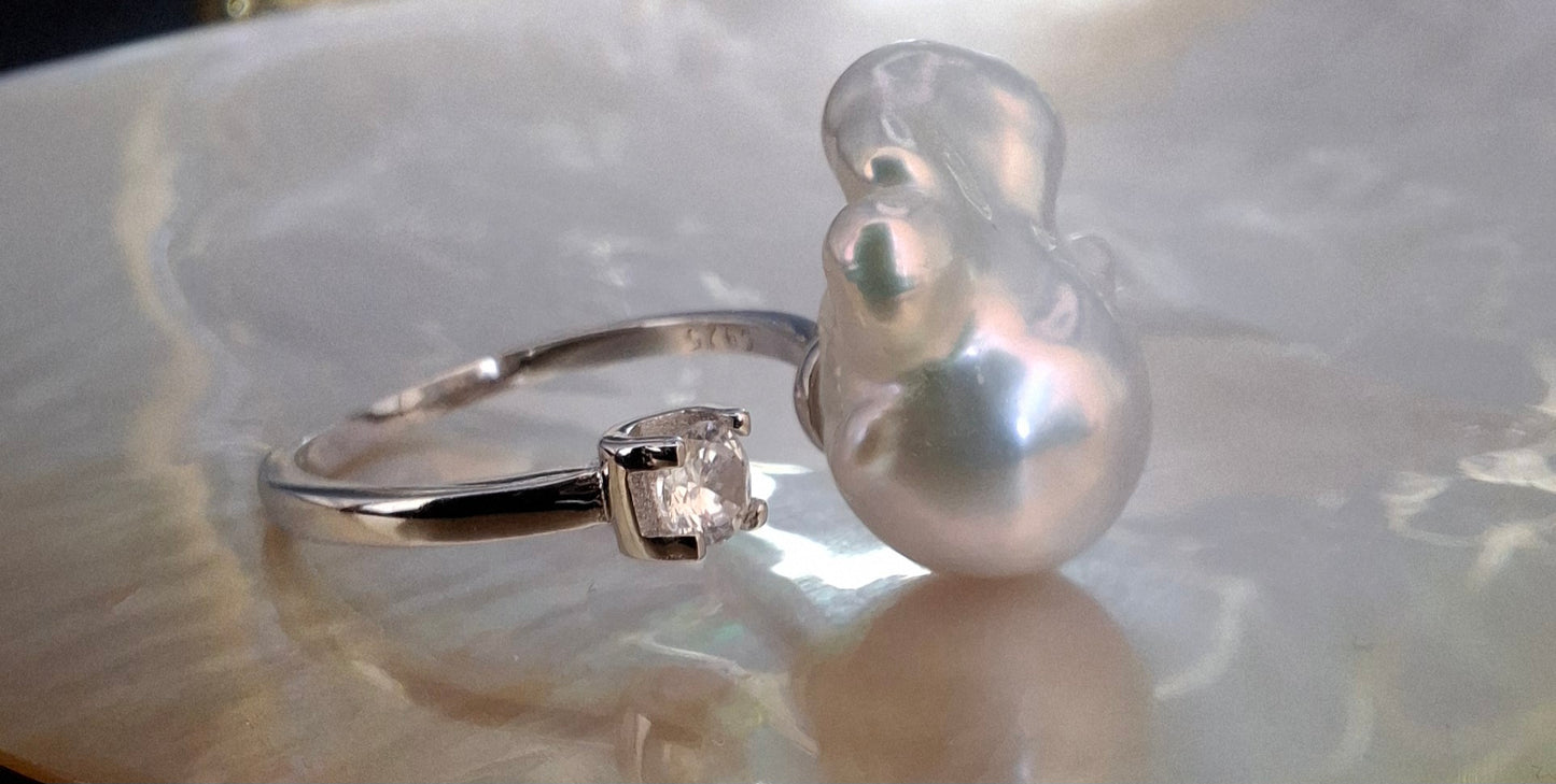Freshwater baroque pearl ring (11 )