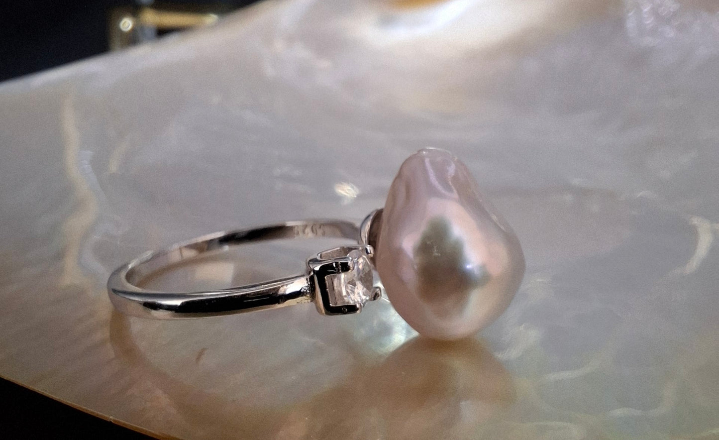 Freshwater baroque pearl ring ( 6 )