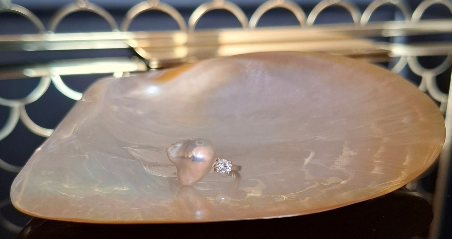 Freshwater baroque pearl ring ( 10 )