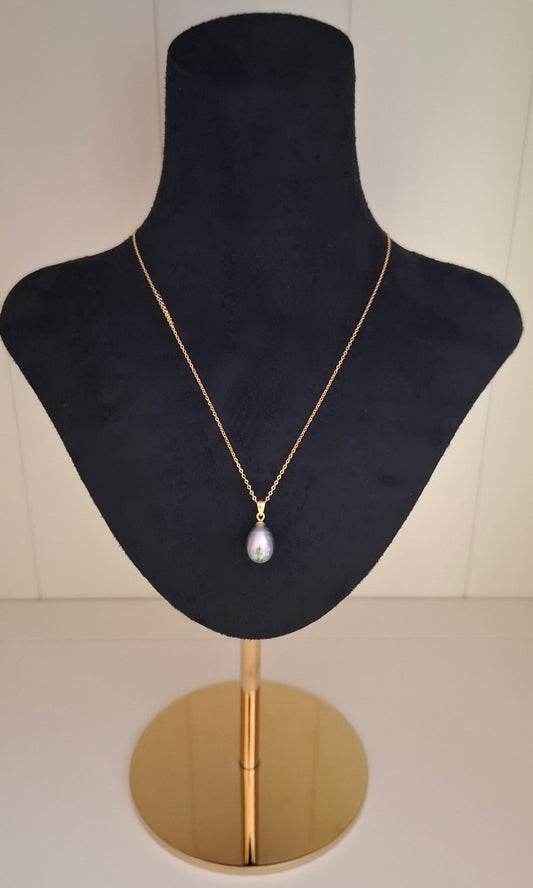 Tahitian drop pearl  (2) necklace