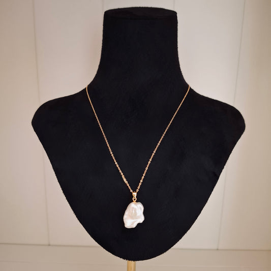 Keshi pearl gold necklace