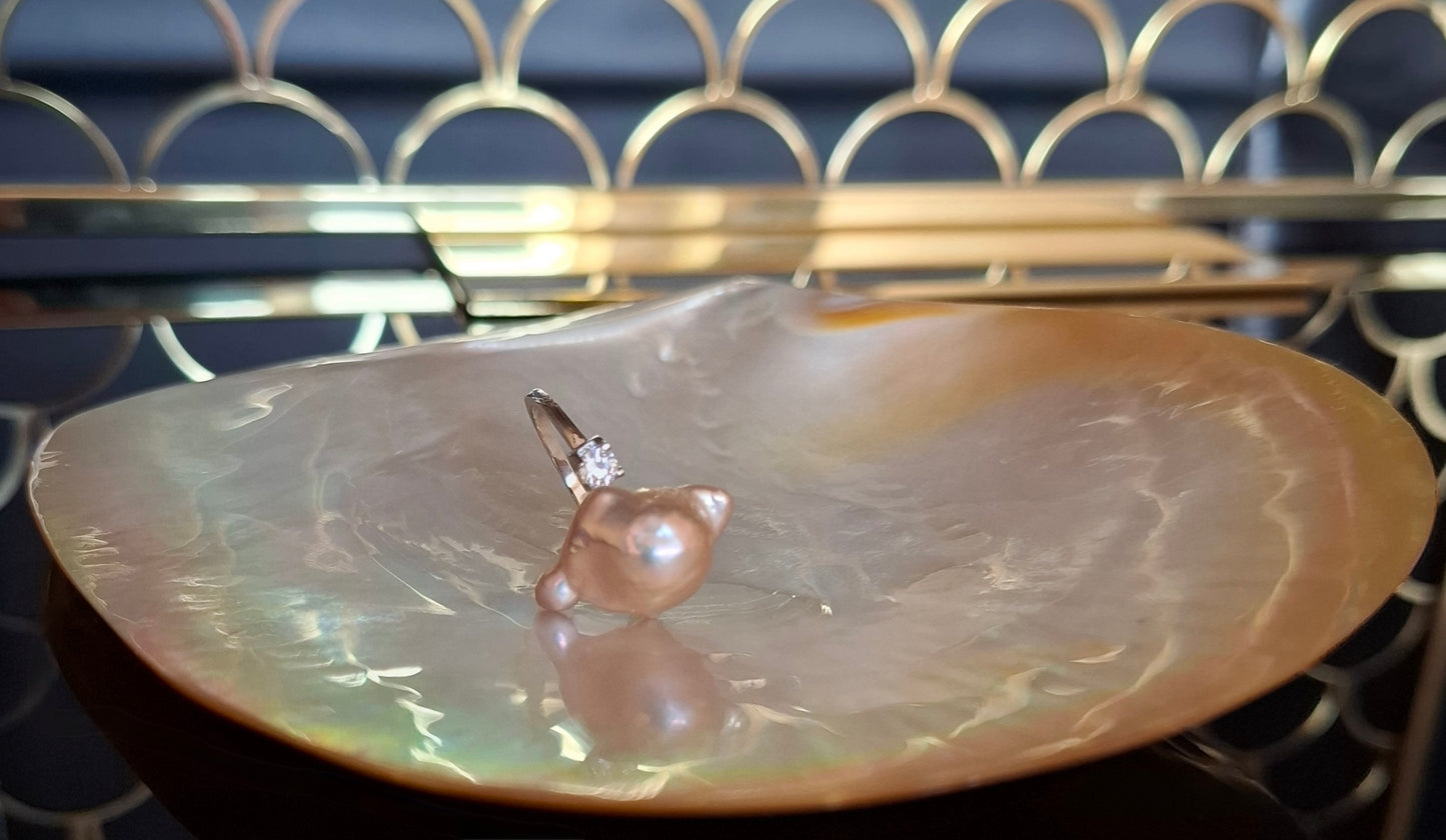 Freshwater baroque pearl ring (15 )
