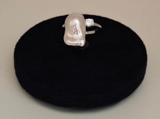 Freshwater baroque pearl ring ( 14 )